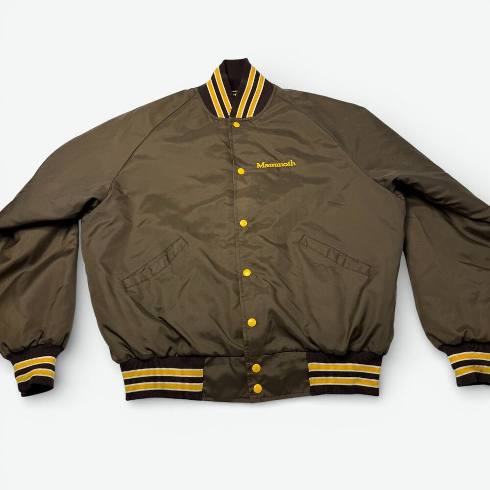 Vintage Butwin Bomber Jacket Sz XL Brown Gold Mammoth USA Varsity 80s 90s